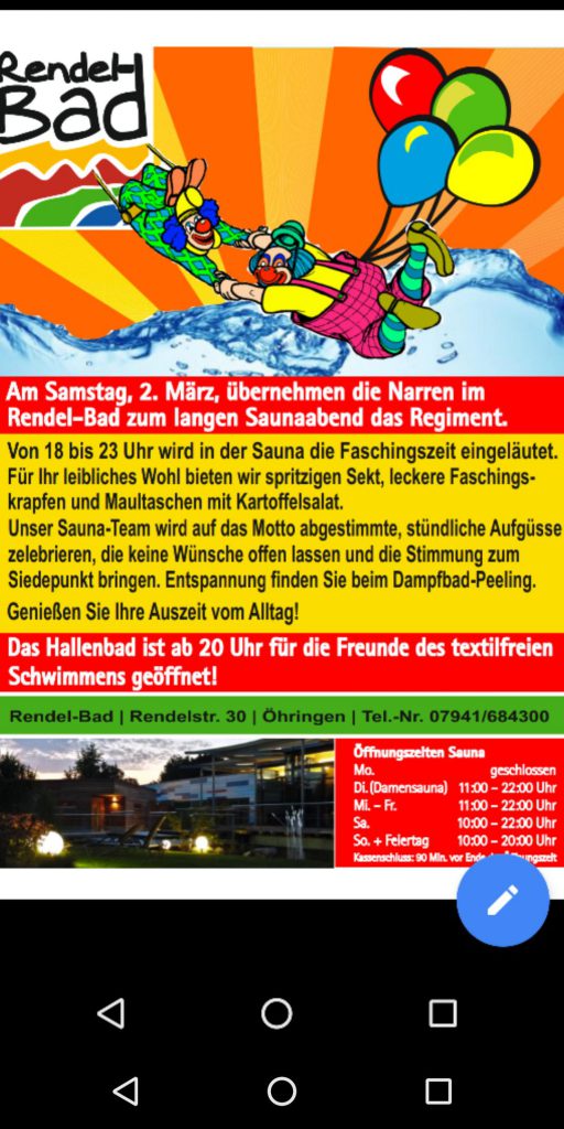 Textilfreies Schwimmen im Hallenbad Öhringen: Rendelbad.